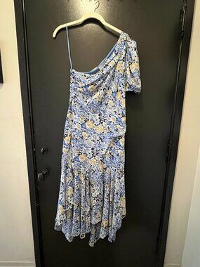 ASTR Santorini Dress in blue floral print